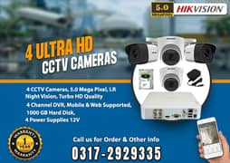 4 CCTV Cameras Bundle 5mp Brand HIKVision