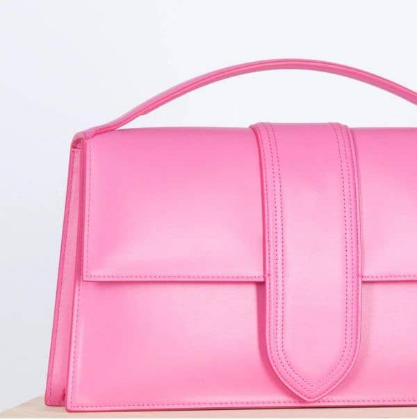 woman pu leather plain hand bag color pink 1