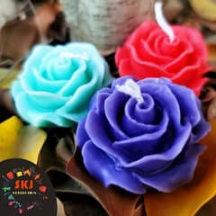 Pack of 3 flower candles