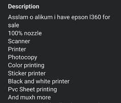 Epson L360 All in One printer