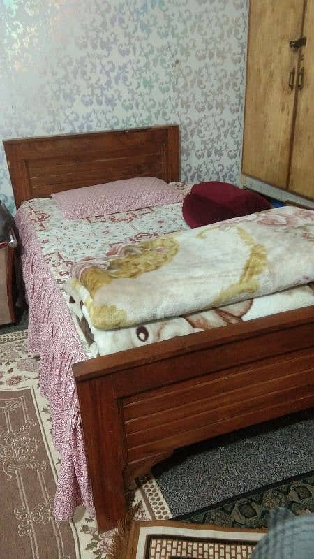 2 single wooden bed 2