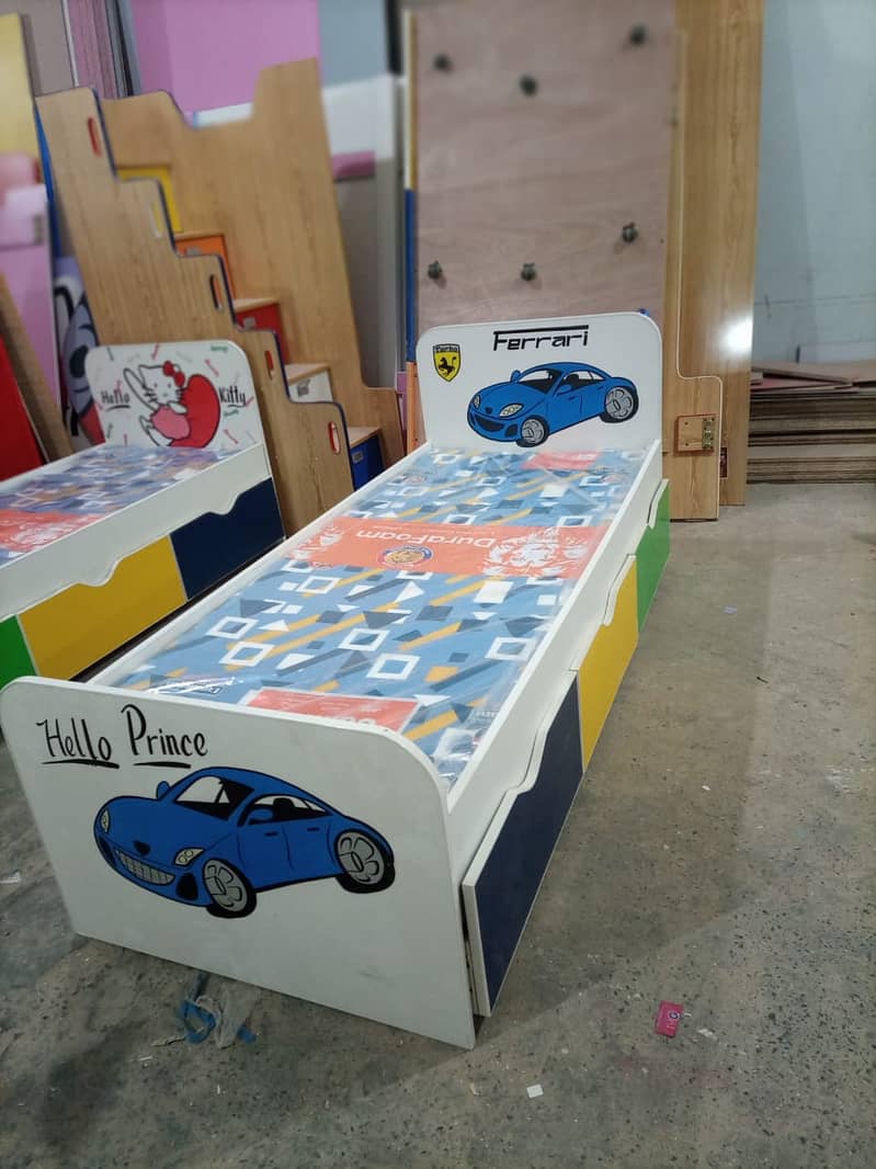 Kids bed | baby Car Bed | wooden | Furniture | Single | Double | Table 9