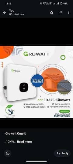 Growatt ongrid inverters local warranty