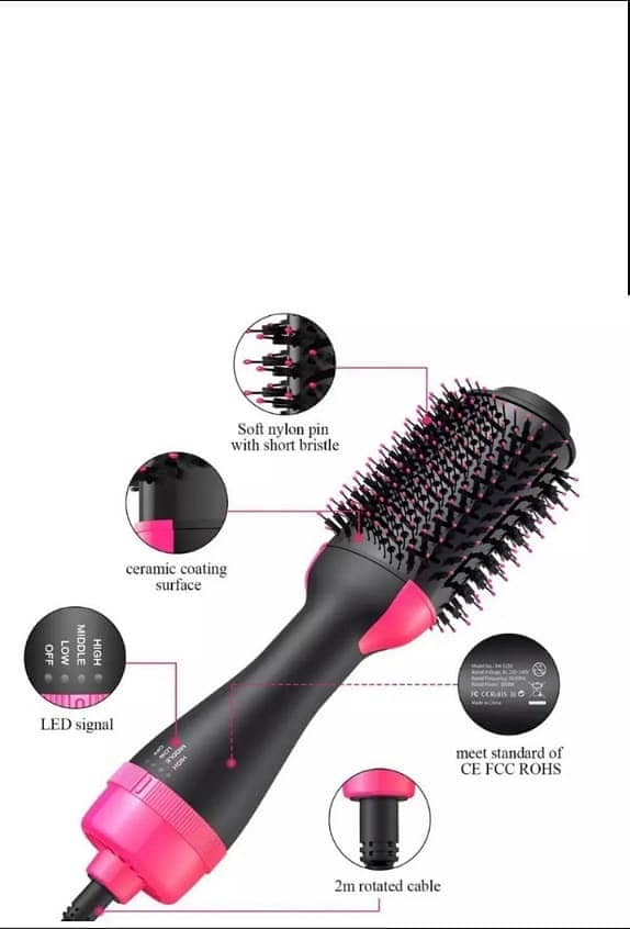 LIGHT WSIGHT AND ERGONOMIC HAIR DRYER BRUSH 2