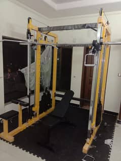 Smith machine cable cross over function trainer squat rack lat gym