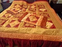 fancy embroidery quilted bedsheet