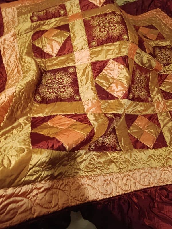 fancy embroidery quilted bedsheet 1