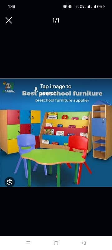 iron slide/ Montessori school furniture /carpet/white board available 1