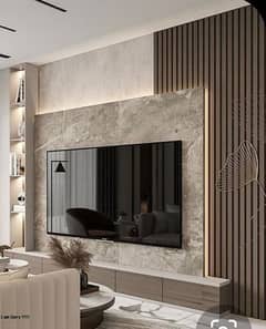 Media Wall / media wall with fire place / PVC Cabinets / home decor