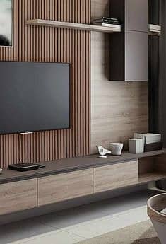 Media Wall / media wall with fire place / PVC Cabinets / home decor 7