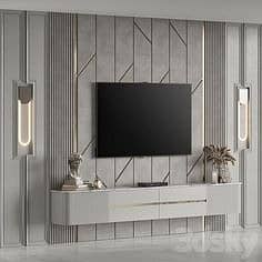 Media Wall / media wall with fire place / PVC Cabinets / home decor 8