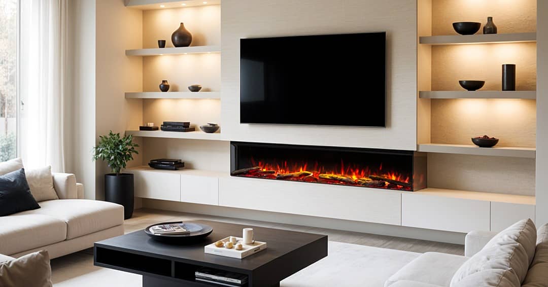 Media Wall / media wall with fire place / PVC Cabinets / home decor 9