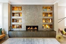 Media Wall / media wall with fire place / PVC Cabinets / home decor 11