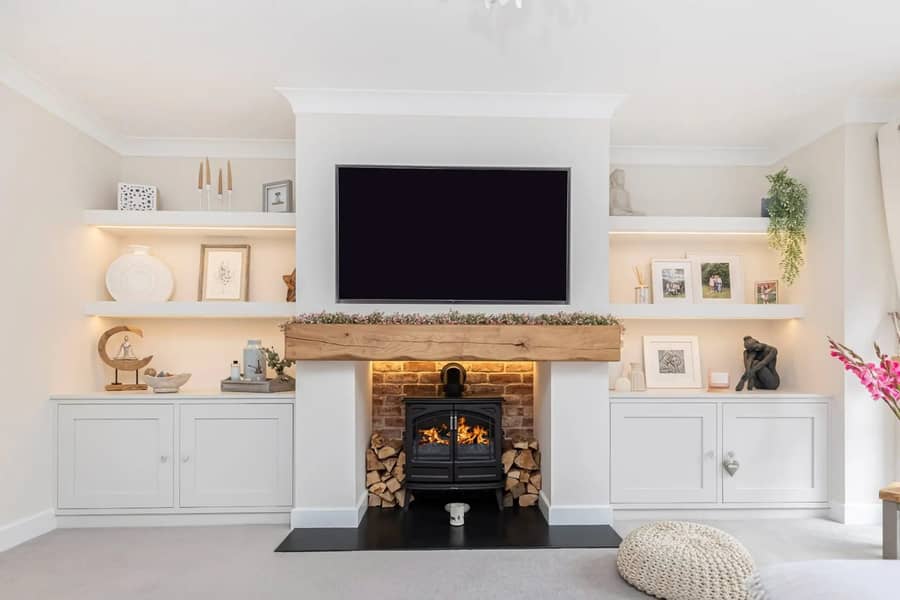 Media Wall / media wall with fire place / PVC Cabinets / home decor 15