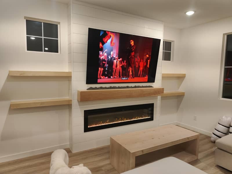 Media Wall / media wall with fire place / PVC Cabinets / home decor 18