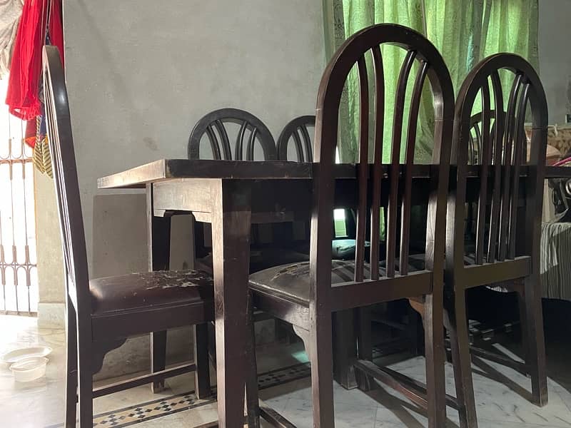 wooden table with 6 chairs 1