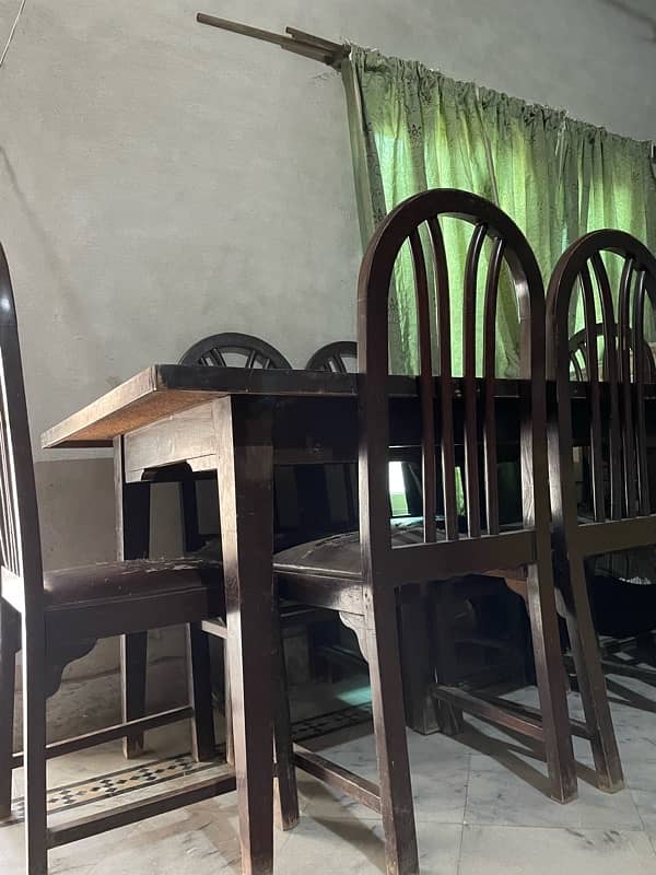 wooden table with 6 chairs 4