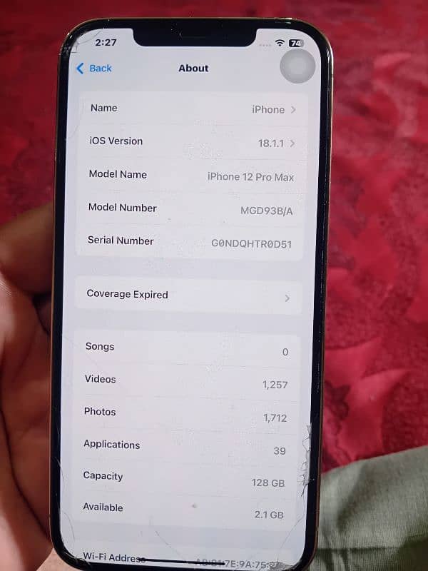 I phone 12 pro max 128 gb 1