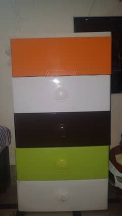 Kids Wardrobe, 5 Drawer kids Plastic Storage Cabinet, Kids Almari,