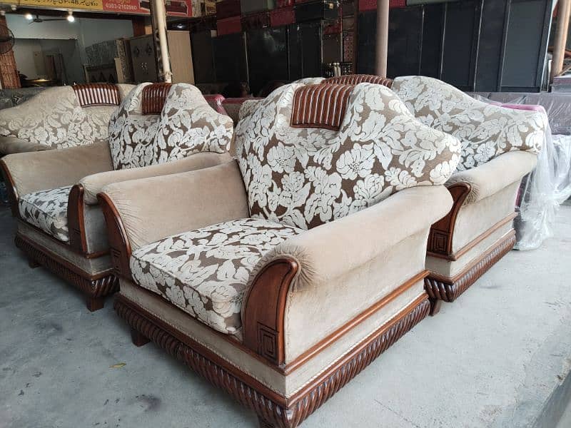 7 setar sofa ues golden teak wood / sofa cushion mekar 0