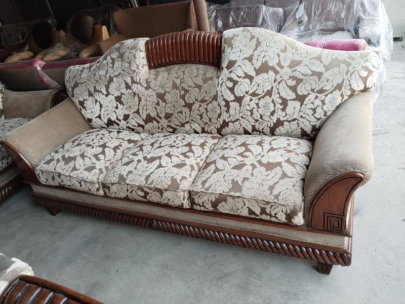 7 setar sofa ues golden teak wood / sofa cushion mekar 2