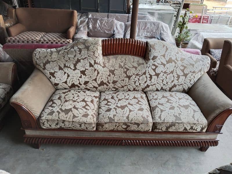 7 setar sofa ues golden teak wood / sofa cushion mekar 6