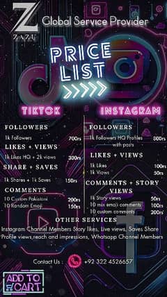 Social media Followers likes views Instagram Tiktok Youtube CapCut pro