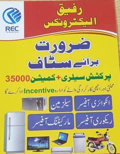 Rafiq Electronics Jobs Availale Inquiery Officers, Recovery Officers,