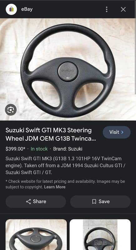 Suzuki Swift GTI MK3 Steering Wheel 3