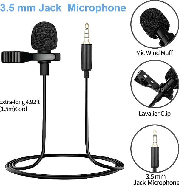 Collar Mic 3.5mm for Mobile•Clear Sound, Best for Recording & Speaking 1