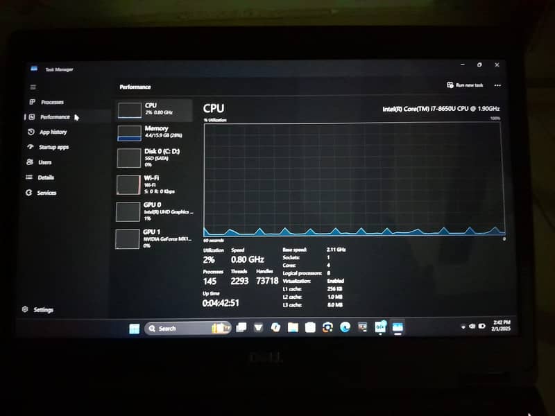 daell latitude 5490, i7 8th and 2gb graphic card 3