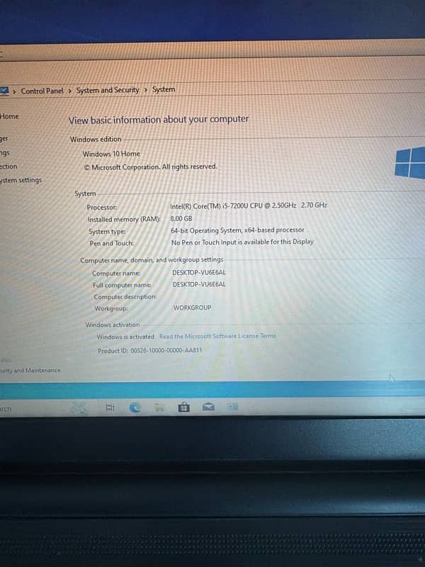 Tohsiba Core i5 7th Gen 8GB RAM 256 GB SSD 4