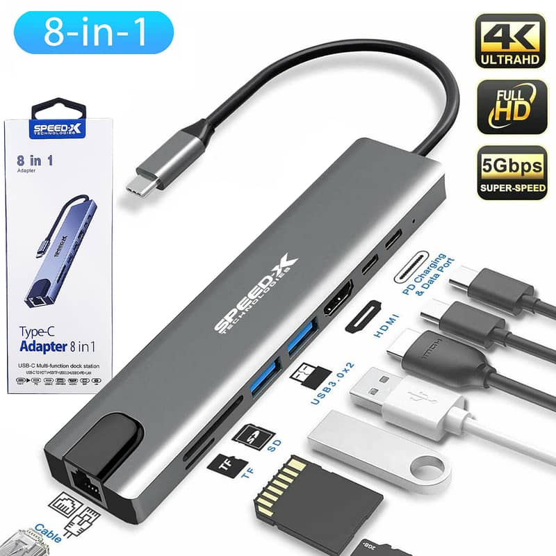 SPEED-X 11 IN 1 MULTI-PORT TYPE C 4K HDMI USB 3.0 CONVERTER 6