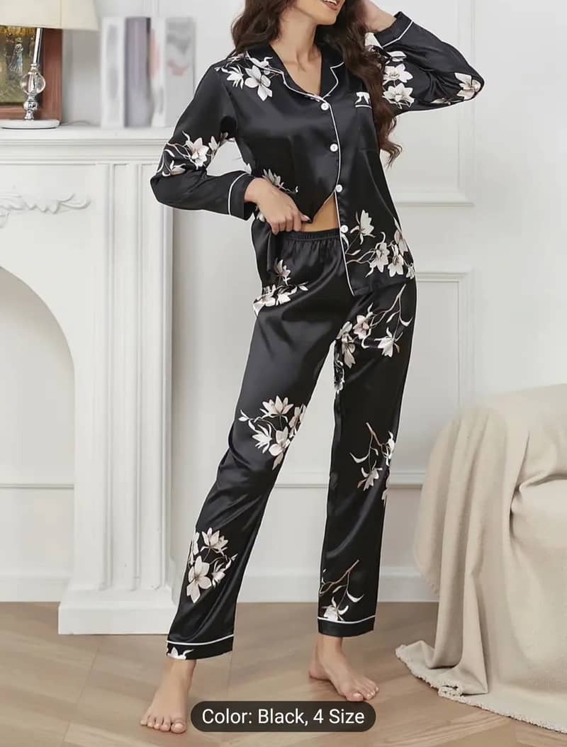 Women's Floral Pajama set - Relaxed Fit 4