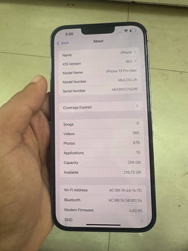 iPhone 13pro max 256gb pta approved 5