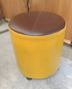 leather pouf