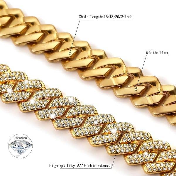 Elegant 1 pcs golden stainless steel chain having golden colour 2