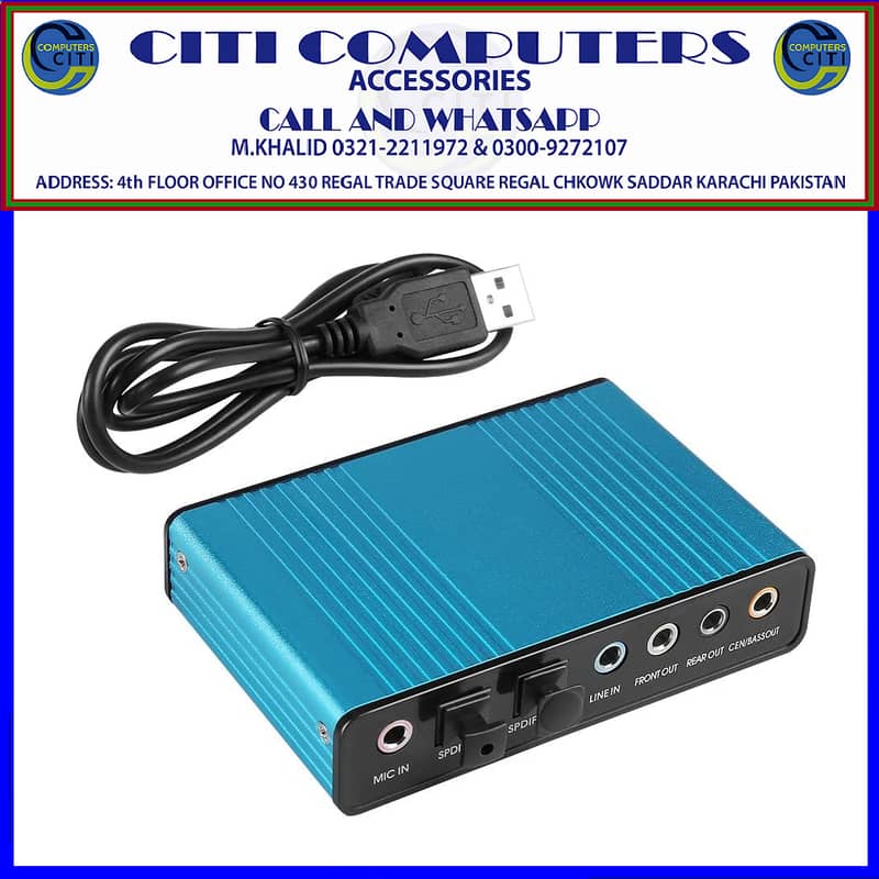 Newest CM6206 Chipset Channel 5.1 External USB Sound Card Audio Card 6