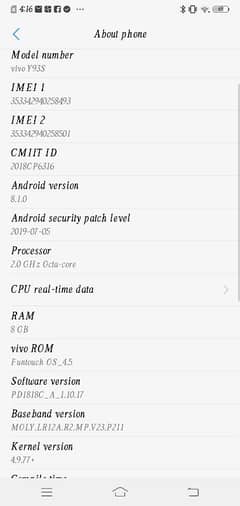 vivo y93s 8 256 no box on sim 10 by 9