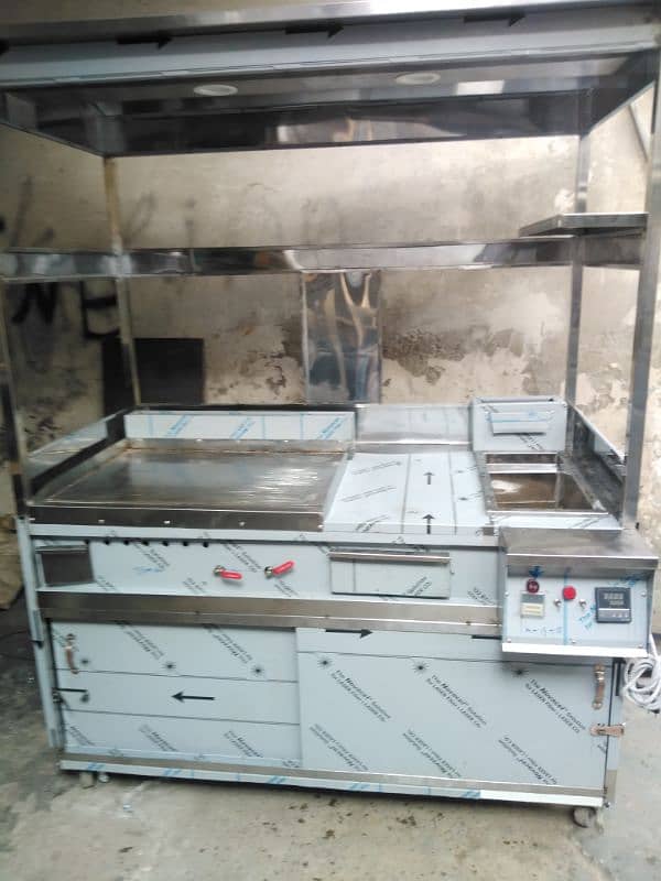 Shawarma burger counter hotplate and fryer 2