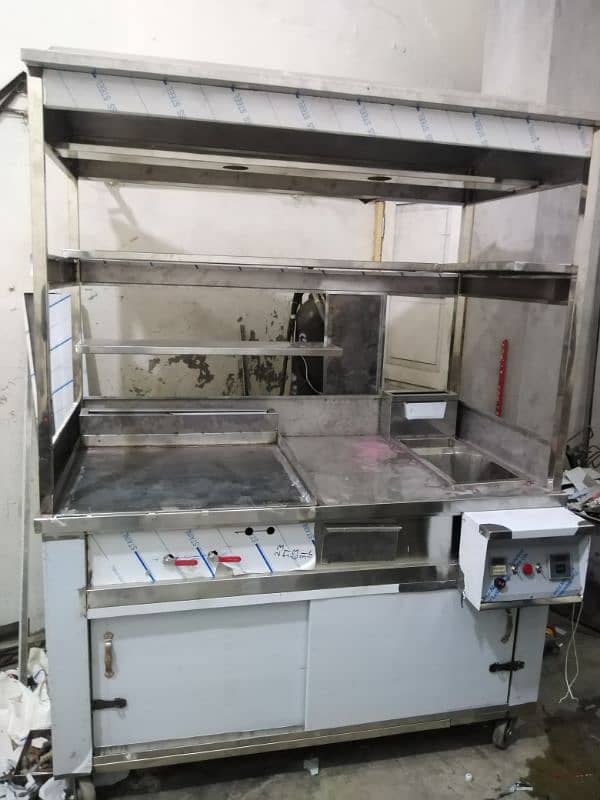 Shawarma burger counter hotplate and fryer 5