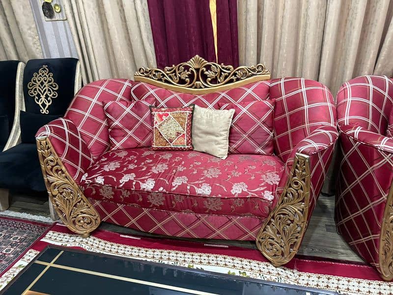 Sofa Set // premium Quality 7 Seater sofa and Deewan // Wooden Sofa 2