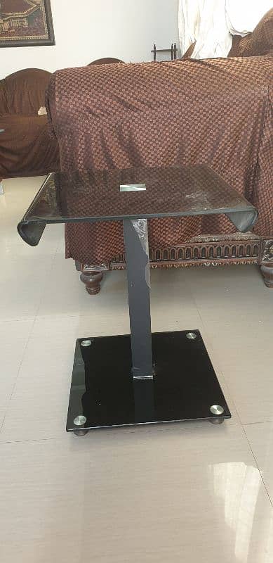 Side Corner Table Black Glossy Set of 4 2