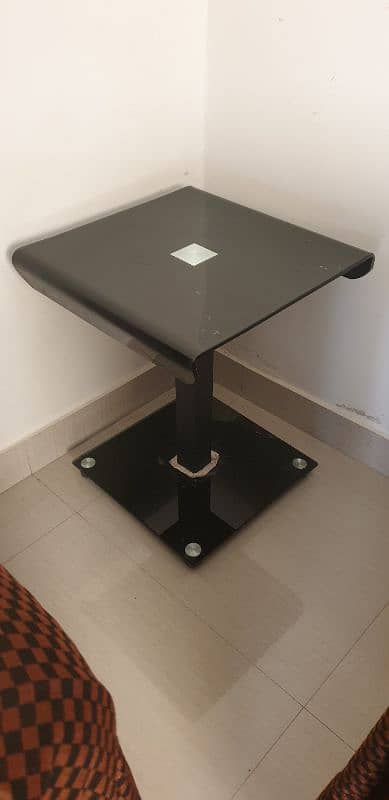 Side Corner Table Black Glossy Set of 4 3