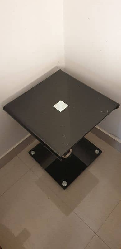 Side Corner Table Black Glossy Set of 4 4