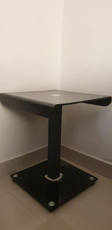 Side Corner Table Black Glossy Set of 4 5