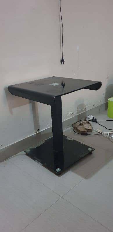 Side Corner Table Black Glossy Set of 4 6