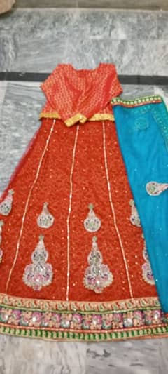 Red lehenga with Short shirt and Dupatta