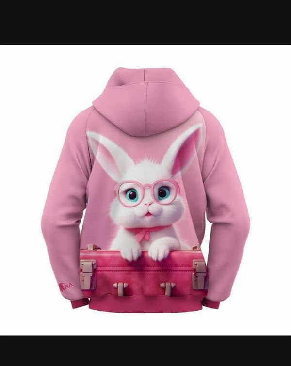 pink bunny hoodies for kids 1