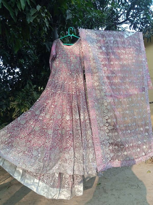 A beautiful Walima bridal dress fully embroidered front and back 6